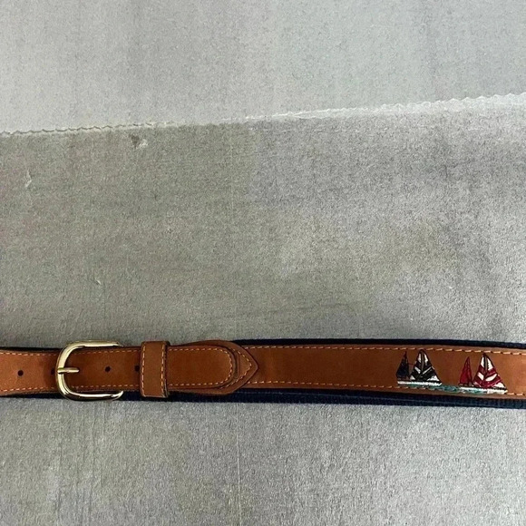 ❤️Host Picks❤️[M42]Zep-Pro Sail Boat  Embroidered Pattern Men Belt - Picture 1 of 8